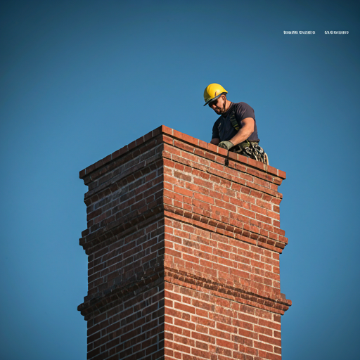 Technician inspecting chimney